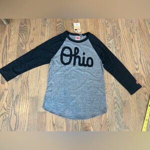 HOMAGE Ohio Kids Long Sleeve Raglan - Gray and Black